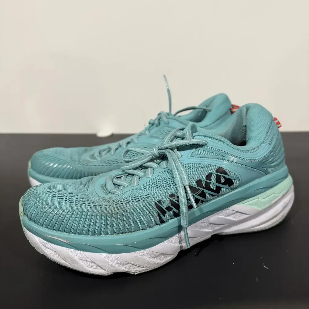 Hoka One One Bondi 7 Shoes Womens Size 8.5 Teal Running Max Cushion Road